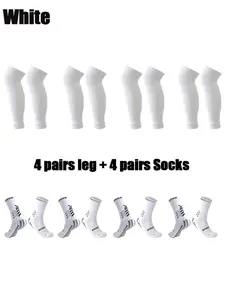 8 Pairs Men Women Sports Football Socks Basketball Socks Comfortable Durable High Quality Elastic Calf Socks Compression Socks Game Training Football Accessories