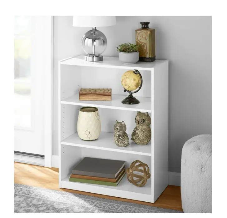 Adjustable Shelves 3-Shelf Bookcase, White - Home Organizer