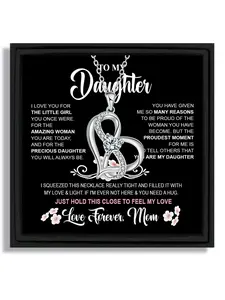 1 piece infinite heart pendant necklace birthday gift from mother to daughter with blessing card and box Love Heart Necklace