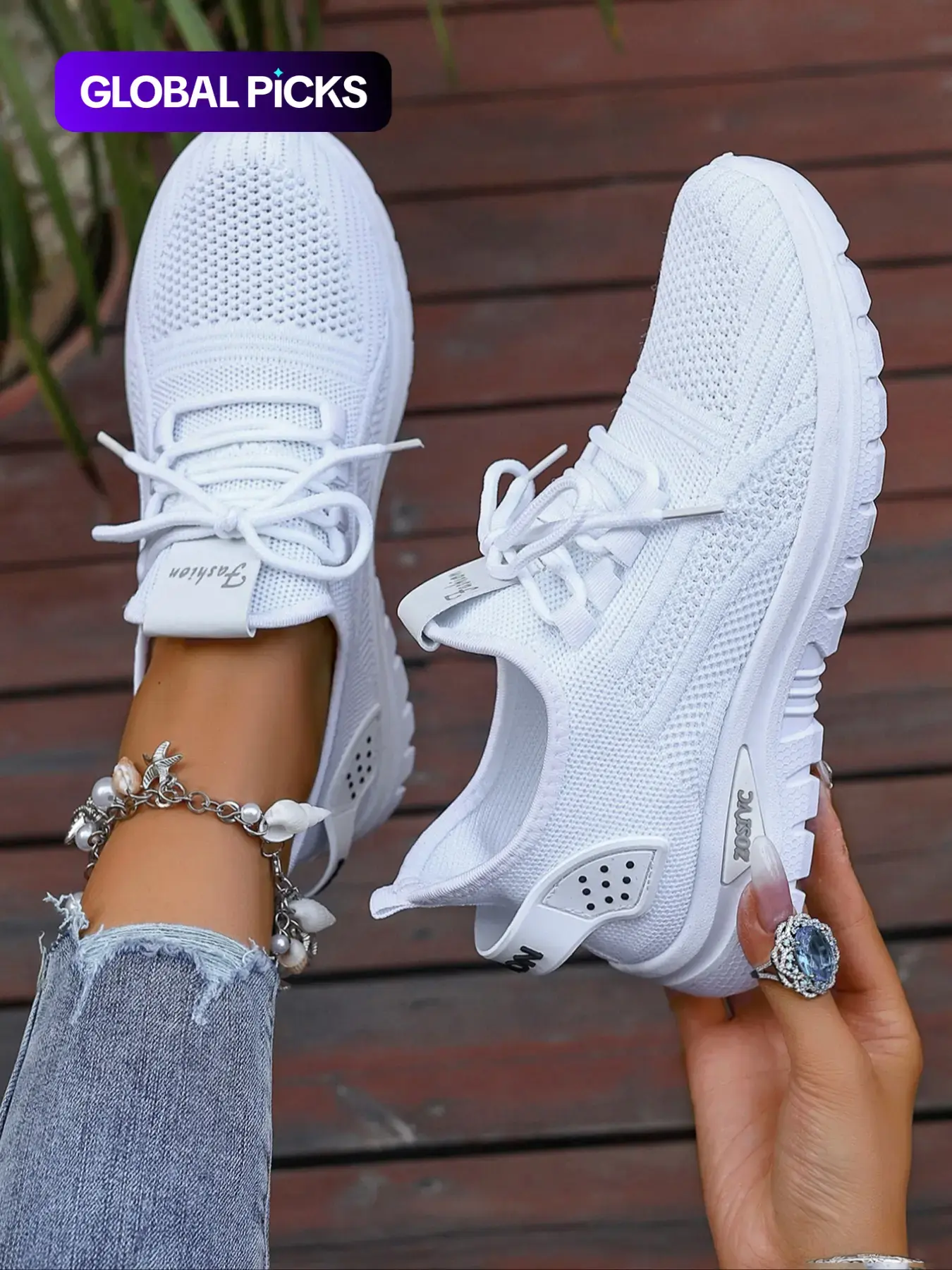 Women's Fashionable Mesh Breathable Sneakers, Casual Comfortable Non-slip Lace-Up Low-Top Sports Running Shoes, All-Match Basic Shoes for Daily Wear, Knitted Running Shoes, Running Trainers