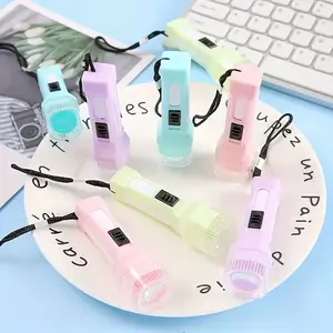 Mini LED Flashlights Set, Strong Light Portable Plastic Torch with Lanyard, Super Bright Flashlight, Creative Outdoor Lighting Gifts (colors Random)