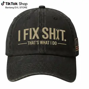 I Fix Sh*t That’s What I Do Washed Dad Hat, Vintage Low Profile Baseball Cap, Pigment Dyed Hat, Funny Mechanic Repair Gift For Dad, Gen X Casual Cap