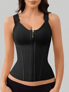 Waist Trainer Corset for Women Tummy Control Sport Workout Body Shaper Vest for Women Postpartum Gym Zipper and Hooks SpringStatements faja faja con brasier  Shapewear Womenswear Adjustable Everyday Soft Stretchy