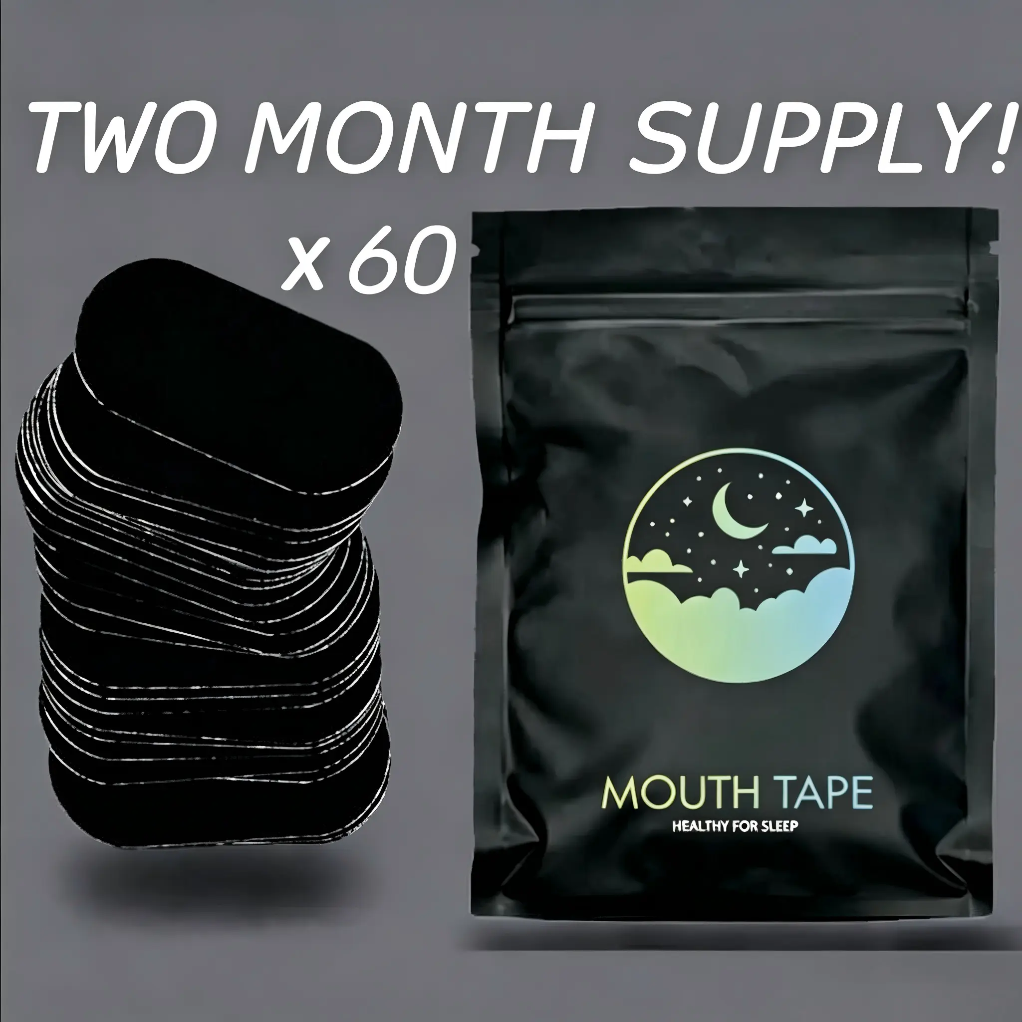 60-Count Gentle Micropore Snoring Strips - Healthy for Sleep, Strong Toughness Sleeping Aid Tool for Snoring Patients, Close Mouth Patch to Allow Nose to Breathe, Home Healthcare Supply