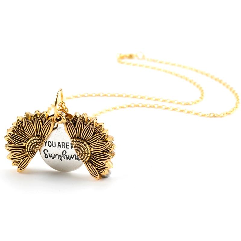 Personalized Sunflower Double Initial Necklace, Gold Letter Necklace, Gift for Her, Mother’s Day Gift