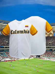 High Quality Colombia Stitched Baseball Jersey, Classic Vintage Embroidery Design, Breathable Short Sleeve Basebase Shirt, Hip Hop Hipster Sportswear Button Down Shirts Sports Uniforms Men Women Jersey All Seasons Wear Lightweight Jersey