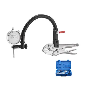 VEVOR Dial Test Indicator with 360-Degree Flexible Arm and 360-Degree Locking Pliers, 0.001 inch Accuracy, 0-1 inch Range, Professional for Machine Set-Up, Narrow Area Measurement, Storage Case