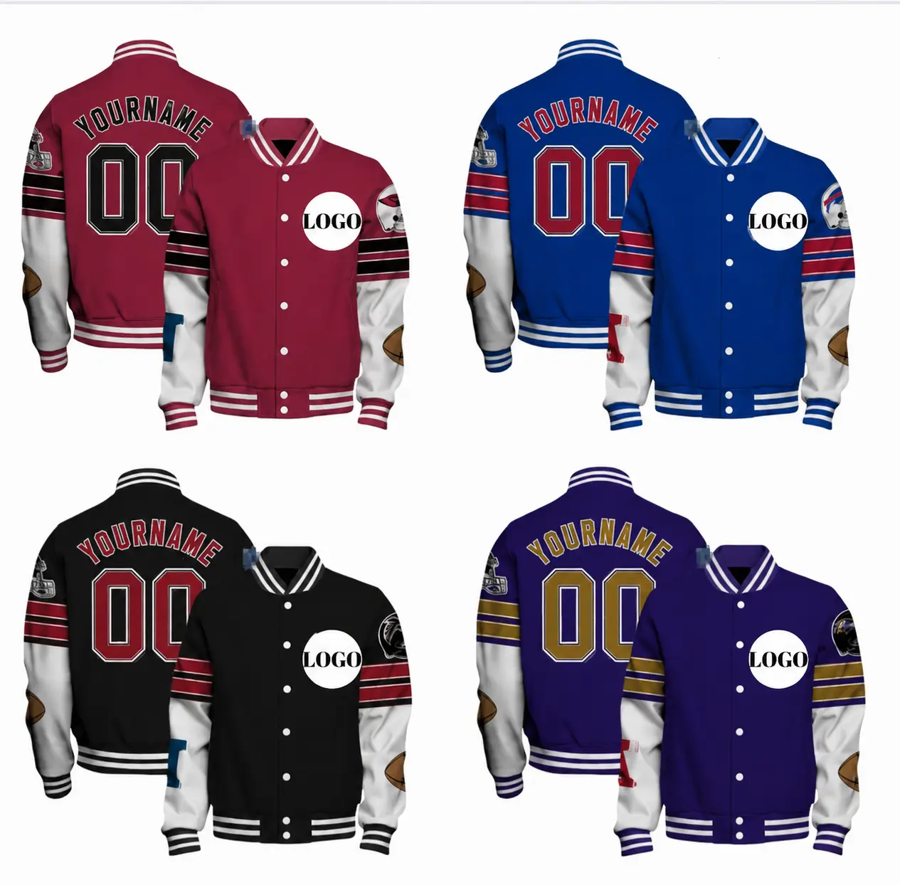 Custom Football Varsity Jacket, Personalized Letterman Bomber Coat, Vintage Unisex Game Day Streetwear