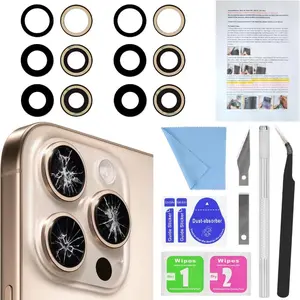 2PCS Back Rear Camera Lens Glass Replacement For iPhone 16 Pro Max,16 Pro Camera Glass Lens Replacement with Pre-Installed Adhesive + Repair Tool Kit + Installation Manual