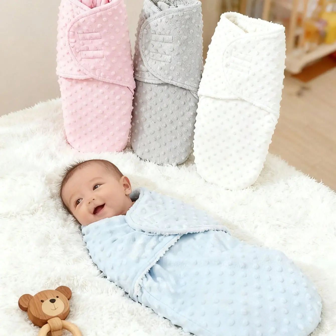 Autumn Winter Unisex Baby Flannel Swaddle Blanket, Single Piece, Cozy, Warm, Warming, Ideal for Newborns, Soft and Comfortable