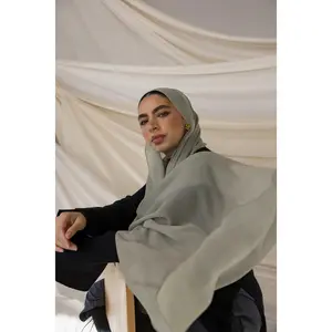 VELA Cedar Mist Green Silk Chiffon Hijab