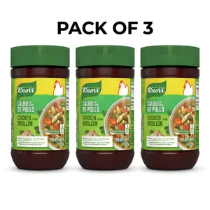 (3 PACK) Knorr Granulated Bouillon Chicken Flavor Powder – 7.9 oz Jars, Savory Seasoning for Soups, Rice, Sauces & Cooking