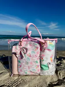 Aloha Magic Clear PVC Tote Bag-Pink