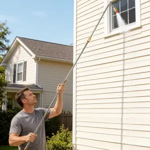 Pressure Washer Extension Wand 10 Pack Power Washer Lance Set with 5 Atomization Nozzle Tips Curved Rod for Gutter Roof Drainage & Walls Cleaning#Summervibes