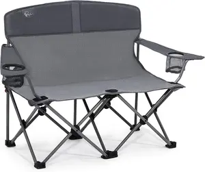 [Summervibes] Kids Camping Chair, 30.3" Wide Loveseat, Perfect Child Couch for Home Movie Nights, Patios, or Picnics, Adjustable Arms, Cup Holders and Anti-Collapse Lock, Supports up to 300 Lbs.