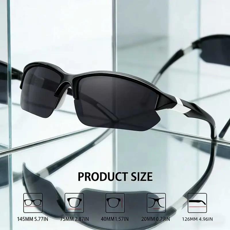 PineRise 4 Pack Polarized Sports Sunglasses for Men Women Rimless Anti Glare Windproof Lightweight Comfort Fit Eyewear for Running Fishing Golf Driving Cycling and All Outdoor Sports