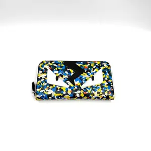 Pre-owned FENDI AS SHOWN Clutches & Wristlets HZ 2505 Multicolor Textured Leather Monster Eyes Wallet 26.03.19