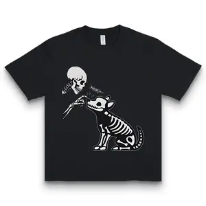 Skeleton Dog Halloween Shirt, Cute Ghost Dog , Spooky Season Dog Mom Gift, Dog Lover Tee, Pet Owner T-Shirt, Skull Hand Top