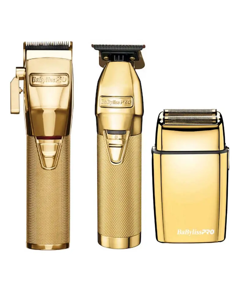 BaBylissPRO Gold Clipper Skeleton Trimmer and Double Shaver Trio