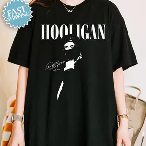 Hooligan Graphic Tee, Dark Streetwear Shirt, Kpop Inspired Rebel Aesthetic. HTD