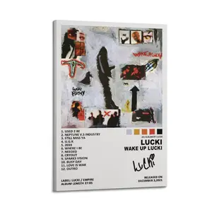 Lucki Wake Up Lucki Poster for Bedroom Aesthetic Canvas Wall Art Living Room Posters Painting Picture Print Modern Family Decor Artist Bathroom Poster