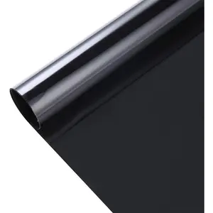 Transparent Anti UV Colorful Adhesive Window Film Heat Insulation Solar Tinting Glass Sheets for Christmas Home Decoration, 17.7Inch x 16.5Feet, Black