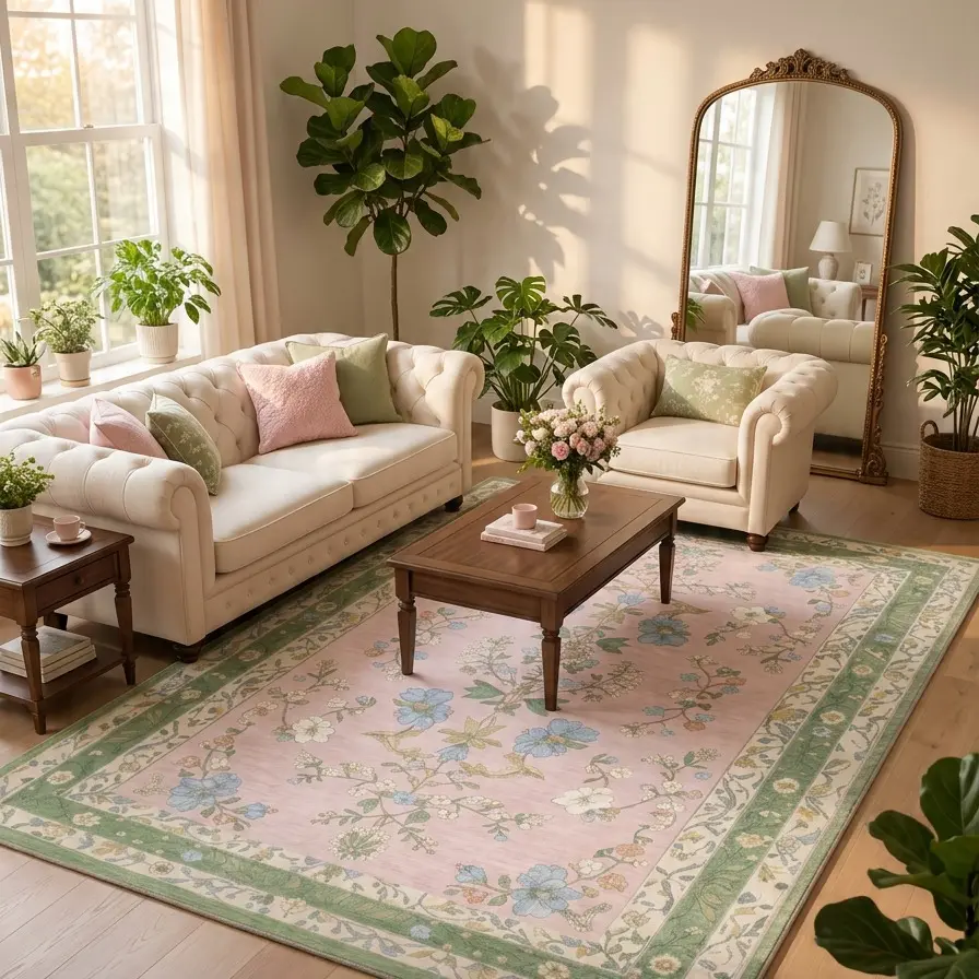 GENIMO Non Slip Area Rug for Living Room, Bedroom, Kitchen - Lightweight Mat, Machine Washable Low Pile Rugs,home decor,home essentials GENIMO Non Slip Area Rug for Living Room, Bedroom, Kitchen - Lightweight Mat, Machine Washable Low Pile Rugs,home decor,home essentials