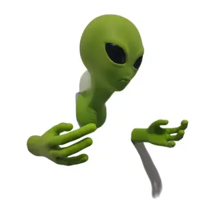 1Pc Green Alien Wall Hanging, 3D Alien Sculpture Ornament, Area 51 Sci-Fi Decor, Interior Wall Decor, Modern Home Decor, Living Room Decorations. Funny Wall Art for Living Room, Bedroom, Entryway, Creative Photo Prop & Collectible Hanging Decor.