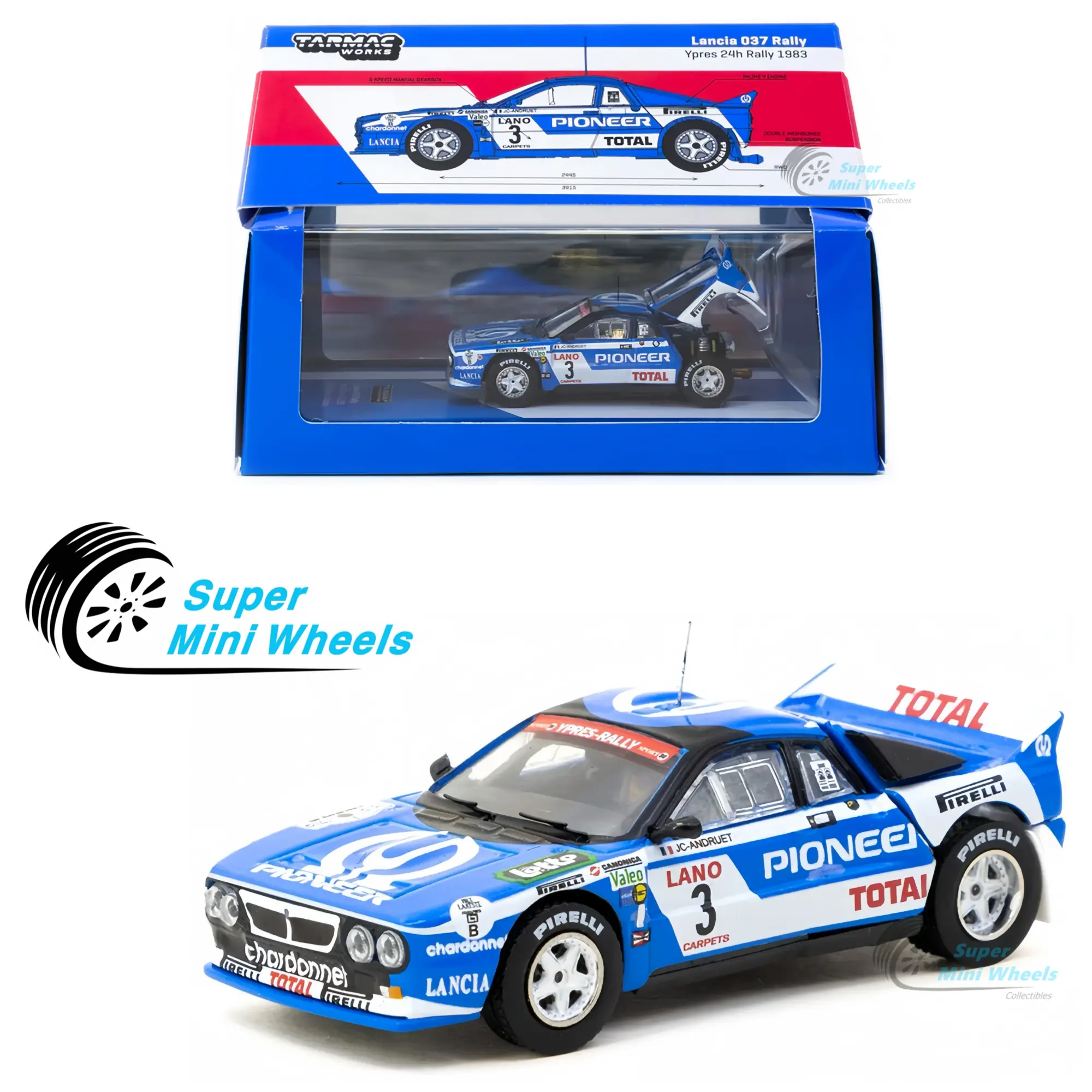Tarmac Works 1:64 Lancia 037 Rally Ypres 24 Hours Rally 1983 J.C. Andruet