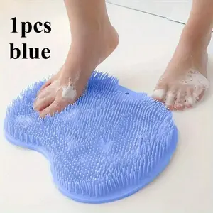Back Scrubber For Shower Foot Brush New Wall Mounted Back Scrubber Bathroom Wash Foot Mat Exfoliating Dead Skin Foot Brush Blue Personal