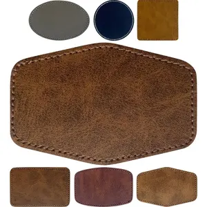 Leatherette Hat Patches for Laser Engraving Blank Laserable Engravable Faux Leather Patch with Heat Press Adhesive Iron-on for Trucker Hats Snapback Cap Beanie Dark Brown 3 ×2 Inch 30 Pcs