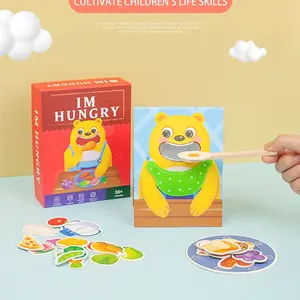 Wooden Feeding Toy Set for Kids, Toddler Play Kitchen Accessories, Includes 30 Food Items, Spoons & Plates, Educational Pretend Play, Birthday Gift, Early Learning Resources