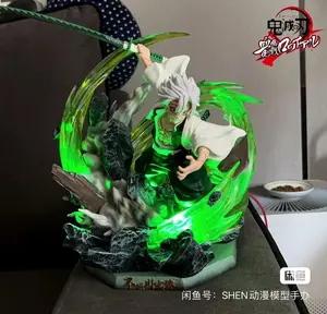 Demon Slayer Figure Gk Shinazugawa Sanemi Wind Column Luminous Pvc 30cm Action Figure Collection Standing Model Toys Doll Gifts