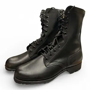 Genuine Vietnam Era U.S. Military Leather Combat Boots – All Leather Cleated Sole Footwear – New Old Stock