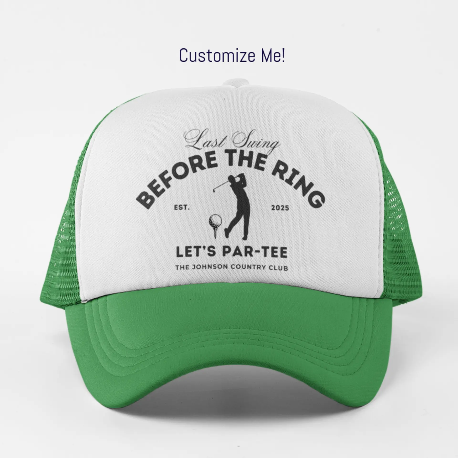 Custom Bachelor GOLF Trucker Hat – Personalized Golfing Design for Bachelor Party | Last Swing Theme Bachelor Party Hats, Groomsmen Hats, Fish Theme Camping Lake Accessories, Matching Group Hats