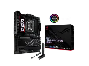 ASUS ROG MAXIMUS Z890 HERO Intel® Z890 LGA 1851 ATX motherboard, Advanced AI PC-ready, 22+2+1+2 stages, DDR5, WiFi 7, 3x PCIe® 5.0 M.2, Thunderbolt™ 4, USB Type-C®, AI Overclocking/Cooling/Networking