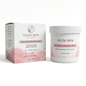 [For beauty and skincare use]VELEA SKIN 5% Lidocaine Cream for Anesthetic ointment, 3.53 oz Jar – Fast-Acting Lidocaine Numbing Cream & Topical Analgesic Cream,Suitable for Microneedling, Tattoos, Eyebrow Tattooing, Hair Removal, and Other Scenarios