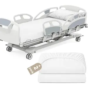 Bed Sheets 36" x 80" x 9", 2 Pack  Fitted Sheet for  Use &  Care Beds, Shrinkage & Stain Resistant  XL Sheets Cover, White