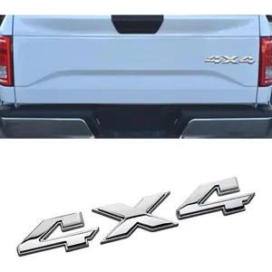 4x4 Emblem Sticker, 3D Fender Badge Decal Car Sticker, 4 x 4 Emblem Nameplate Decal, Car Exterior Emblems Badge 3D Sticker Decal for Cars, SUVS, Trucks