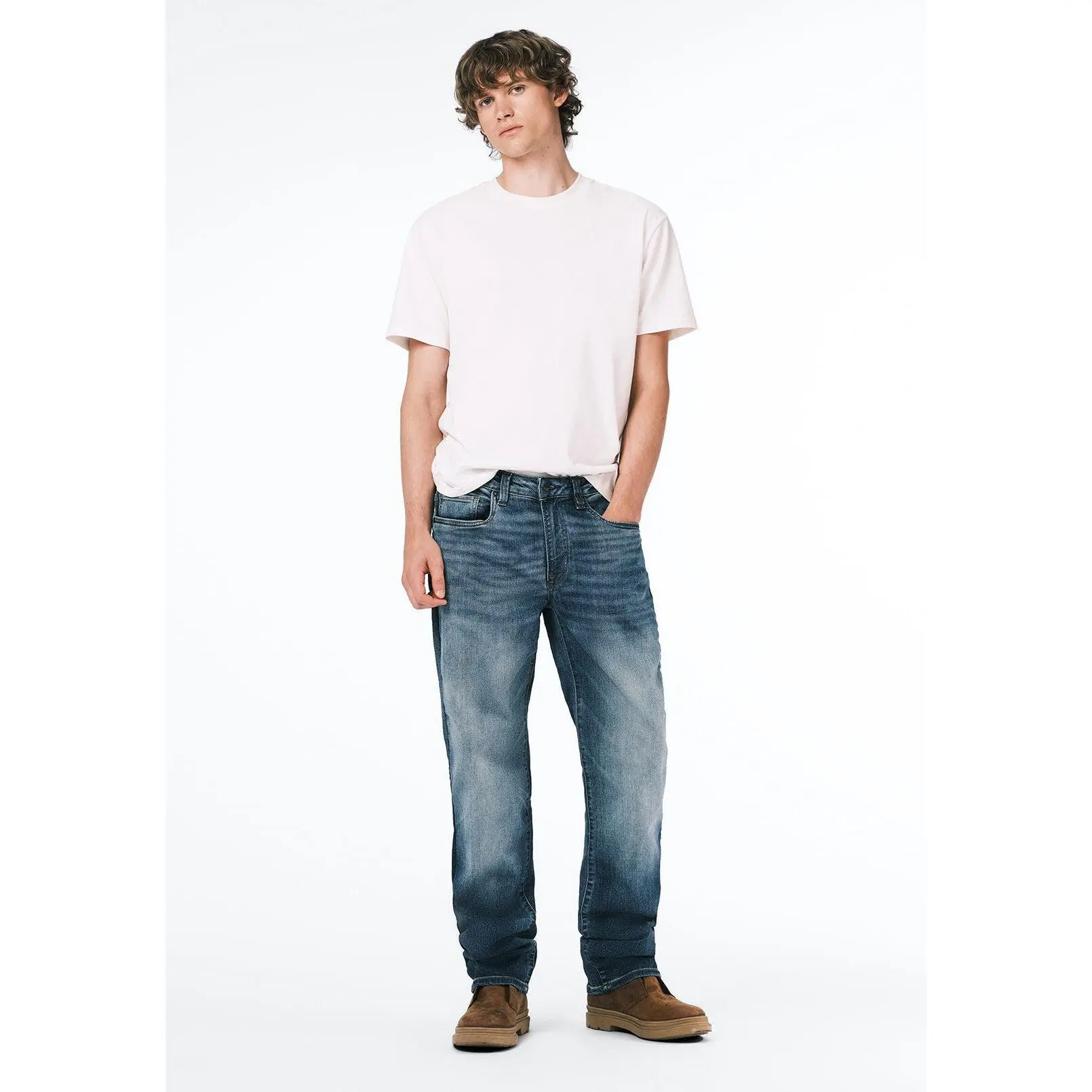Driven Men's Relaxed Straight Jeans, Authentic and Sanded - BM22641
