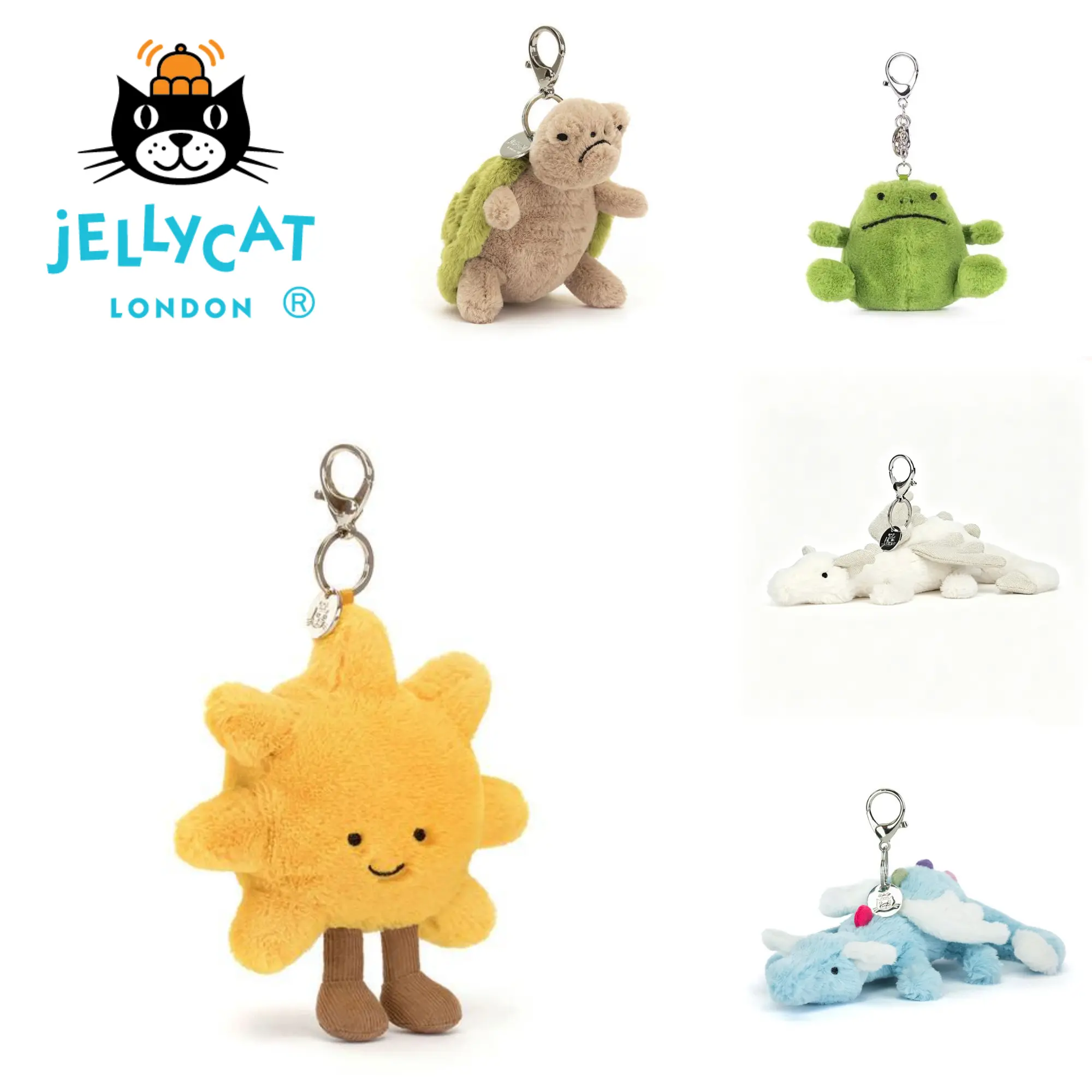 2026 JELLYCAT Plush Bag Charm, Kawaii Plush Keychain, Super Soft Stuffed Animal Backpack & Purse Charm, Cute Gift for Kids Girls Teens, Back to School Birthday Christmas