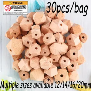 Wooden Beads (30pcs), DIY Jewelry Accessories for Bracelet & Necklace, Jewelry Making Supplies for Women & Girls
