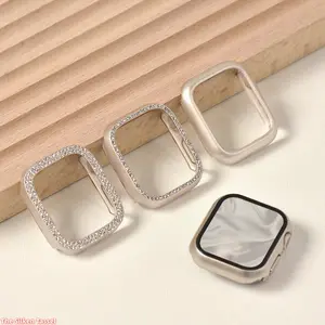Starlight Full And Half Coverage Protective Case With Glass Film, Durable Watch Shell Compatible with Apple Watch 8, 9, 10, 11 And SE, Stylish Daily Protective Accessory