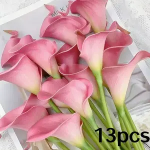 13 Pieces Simulated Multi-Color Calla Lilies, Bulk Artificial Flower Set Decorations for Home Kitchen Office Party Wedding, DIY Floral Art