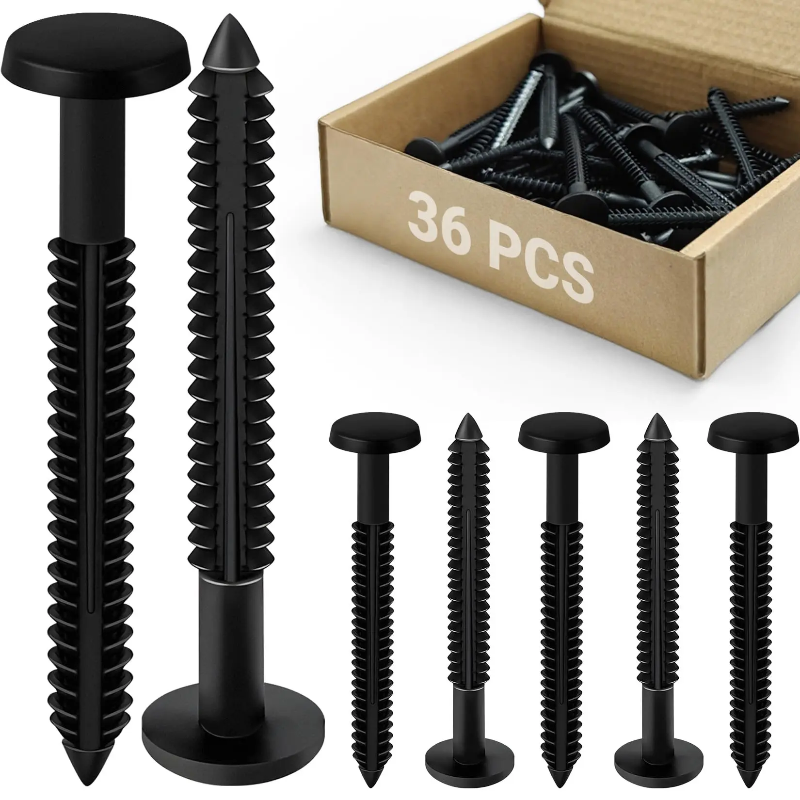 Black Vinyl Shutter Fasteners, 3 Inch Window Shutter Screws for Outside ...