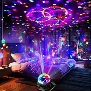 Disco Ball Dj Light, Party Lamp, Vibrant RGB Rotating Stage Flashlight, Atmosphere Decoration, USB Powered Color Changing Magic Ball Lamp, Vibrant RGB Lighting