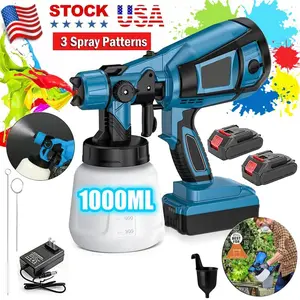 1000ML Cordless Paint Sprayer,High Power Electric Spray Paint Gun with Adjustable Spray Width Knob, Easy to Clean, for Home Interior Furniture Wall Door Latex