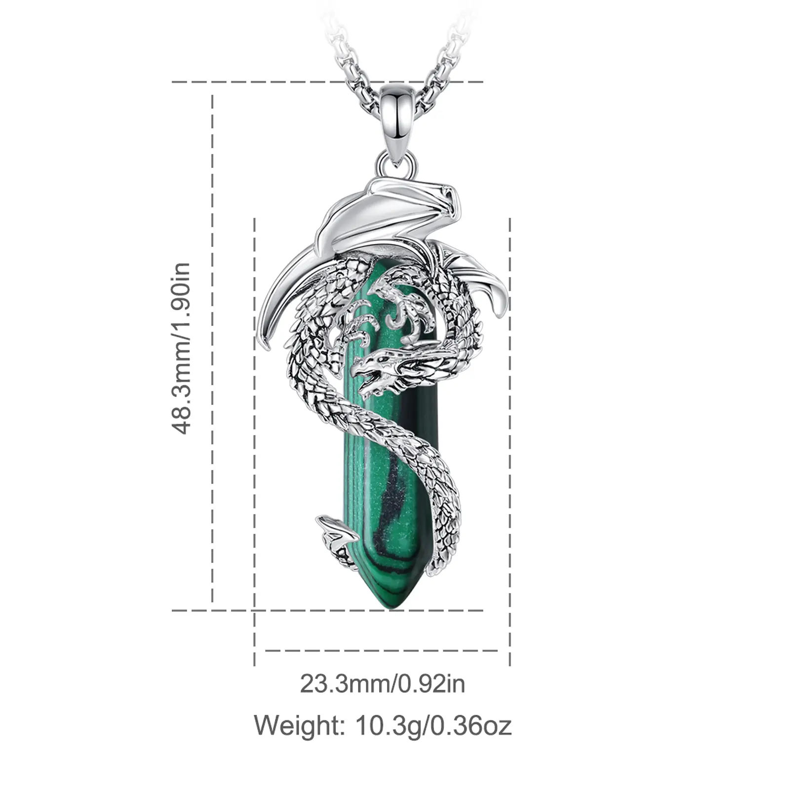 Style 3 Dragon - Wrapped Malachite