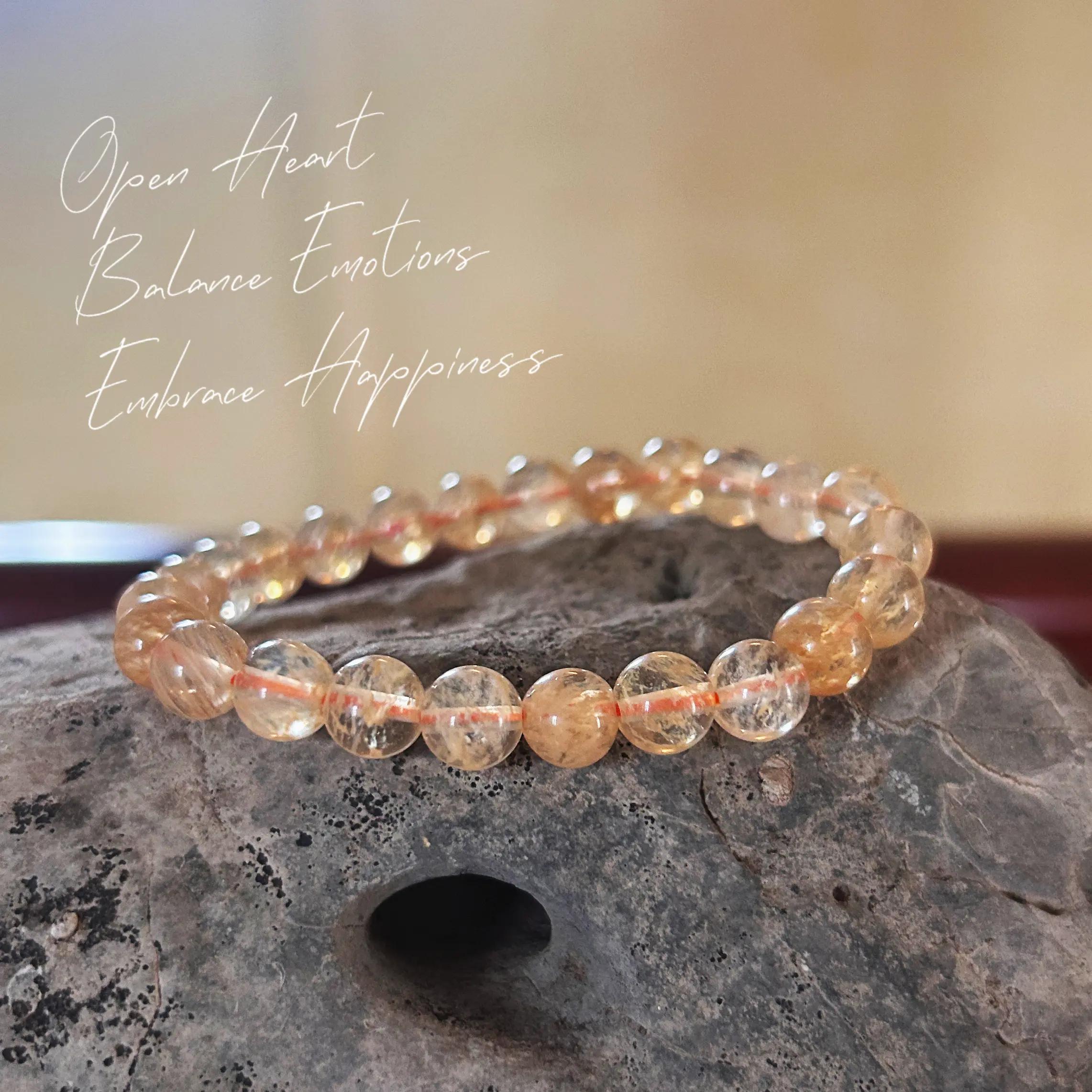 Watermelon Tea Crystal Bracelet – Attract Luck, Calm Energy & Balance Emotions | Handmade Natural Stone Jewelry