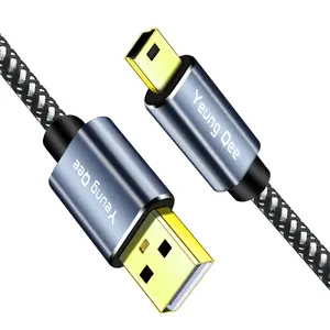 Mini USB Cable 10ft,Braided USB 2.0 Type A to Mini B Cable Charging Cord Compatible with PS3 Controller, MP3/4 Player,PDA, Camera, Scanner and More Mini USB Devices (10FT/3M)